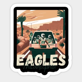 Philadelphia eagles football player graphic design cartoon style beautiful artwork Sticker